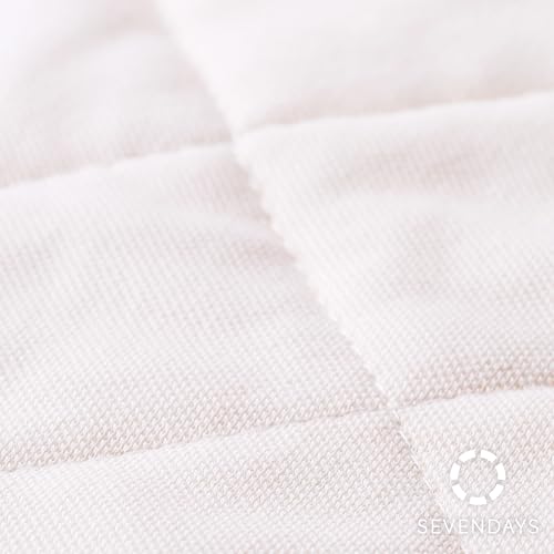 Nishikawa Seven Days Double Mattress Pad, Washable, Suitable for All Seasons, Easy to Dry with a Hanger, Stays in Place, Elastic Corners, Beige, CM250