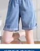2025 Women's Plus Size Loose Ice Silk Denim Shorts - Tencel Wide Leg Mid-Length