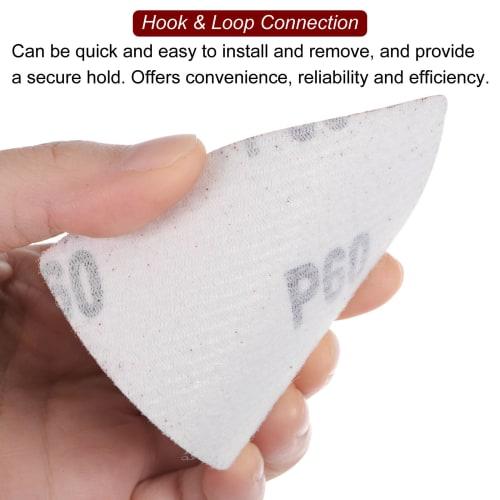 uxcell Triangular Hook and Ring Sandpaper, 60, 120, and 240 Grits, 3-1/8" Aluminum Oxide Sanding Pad, Mouse Detail Sander Paper, Multi-Tool Sheet Set,