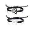 New Adjustable Satan Leviathan Cross Woven Bracelet Stainless Steel Totem Black Line Flat Knot