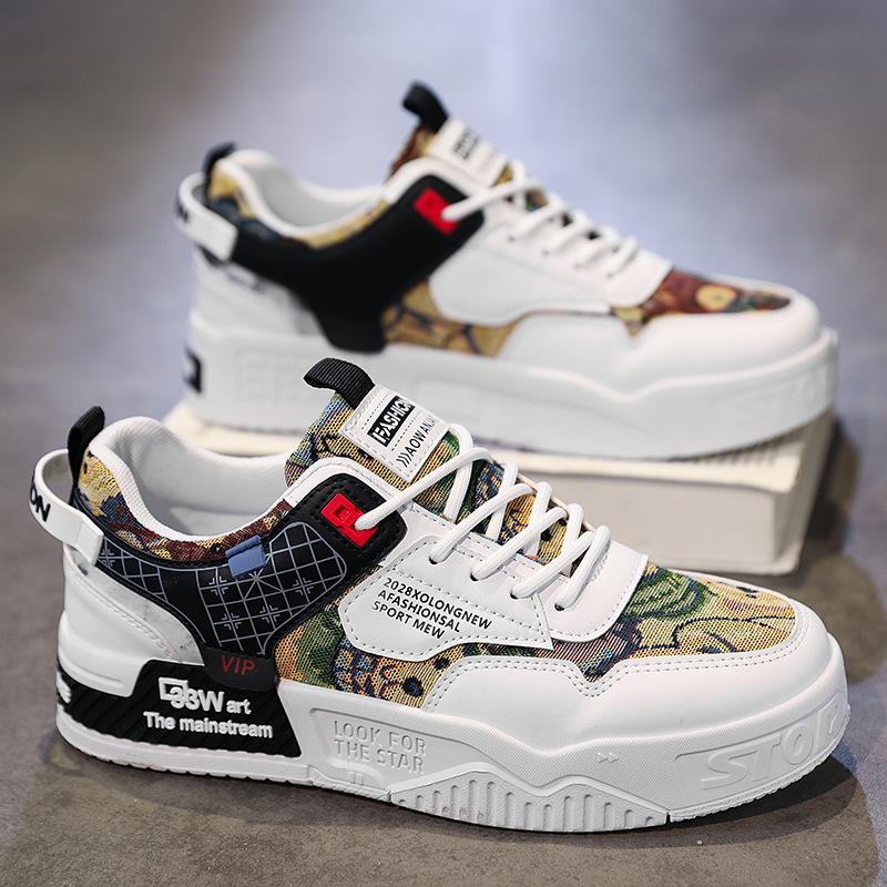 2025 summer new men's shoes mesh mesh shoes trend comfortable casual board shoes student sports soft sole white tide shoes