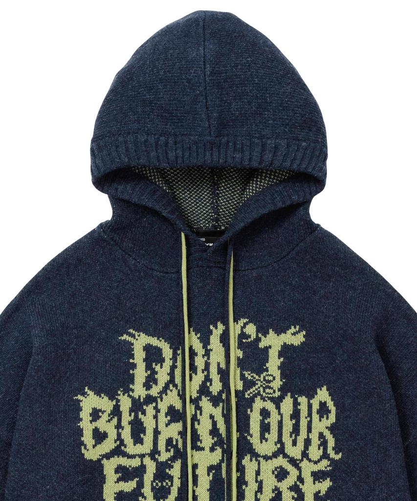 AJOBYAJO [Pba] Dbof Wool Knit Hoodie [Navy]