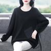 Plus Size Fleece-Lined Casual Loose Sweatshirt with Pockets - Slimming Long Sleeve Top for Middle-Aged Women