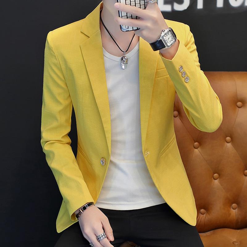 Abito da uomo personalizzato di marca di moda per giovani stagioni primaverili e autunnali Bello sottile casual piccolo abito di colore chiaro top coat