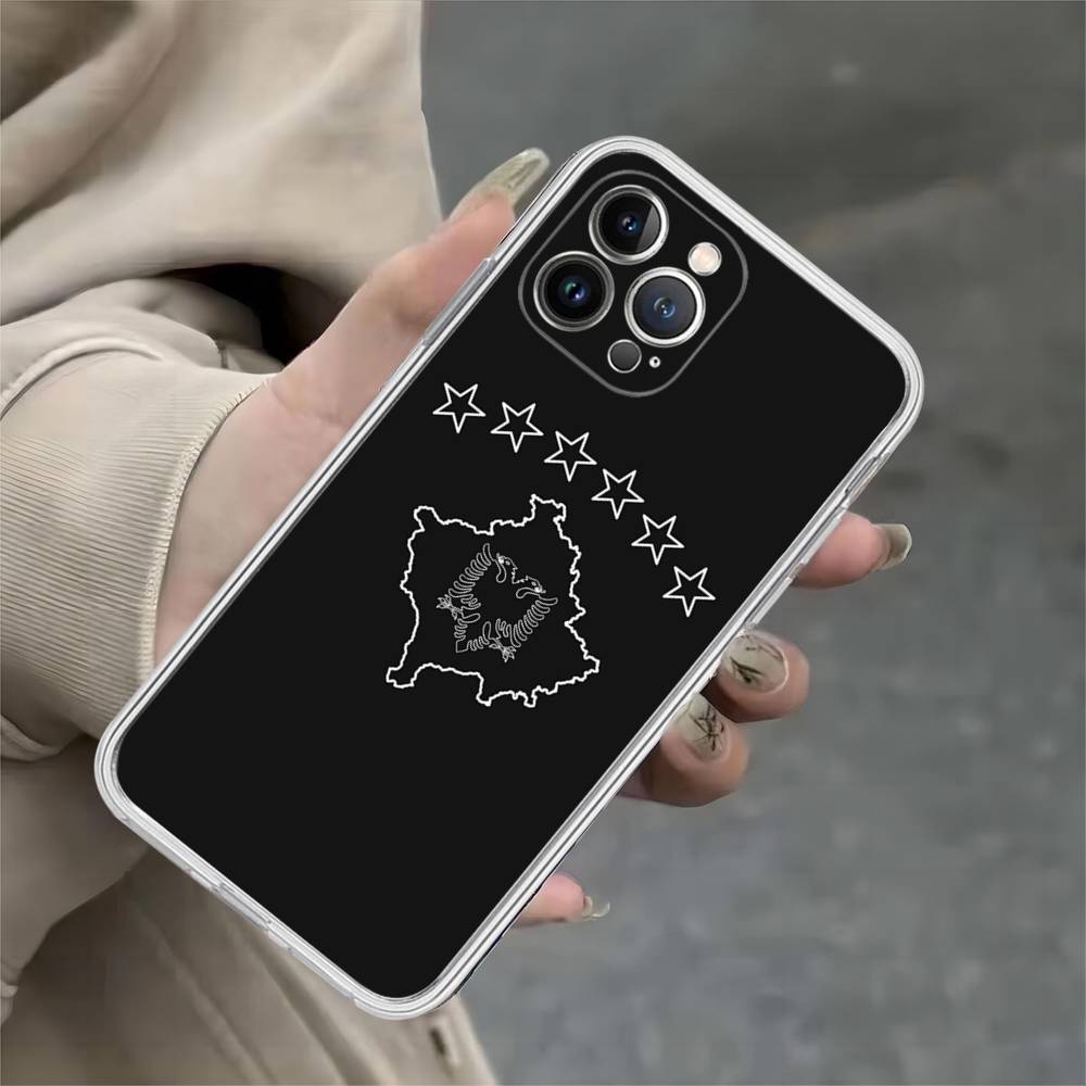 Albanian Flag Map Transparent Phone Case For IPhone 16 15 14 13 12 11 Pro Max Plus Soft Cover