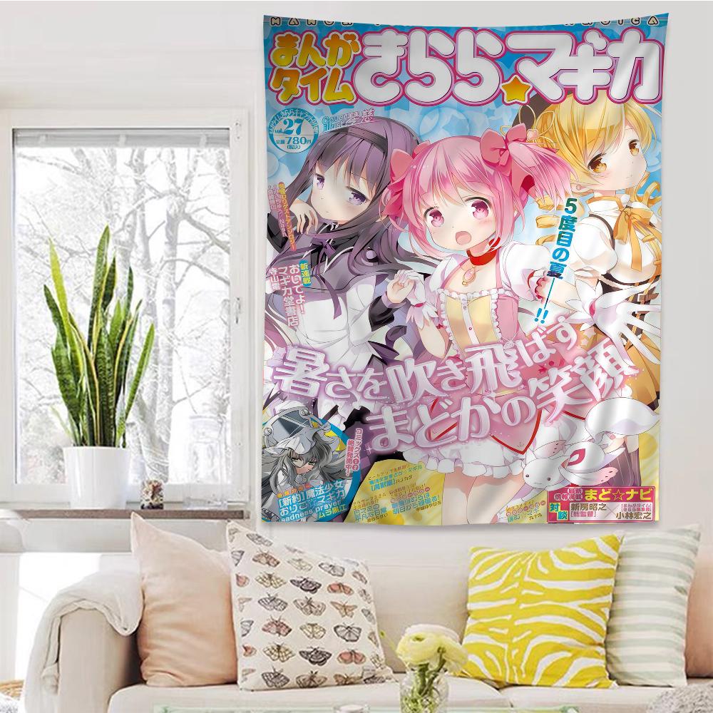 Puella Magi Madoka Magica Beast Manga Cover Tapestry  Magical Girl Theme Whimsical Room Decor for Cute Aesthetic  Anime Fans