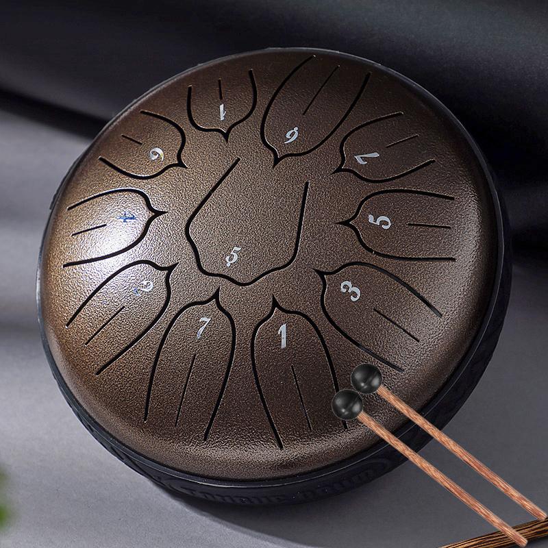 Hluru Glucophone Stahlzungentrommel 6 Zoll 11 Töne Trommeln D5 Ätherische Trommel Für Anfänger Handpan Musikinstrumente