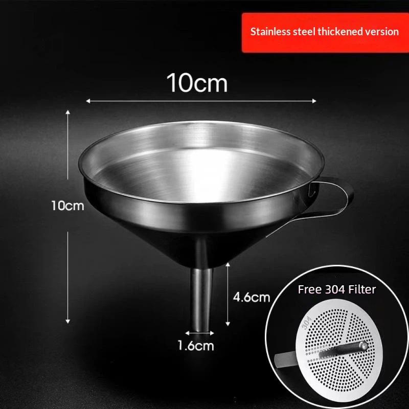304 Stainless Steel Funnel Filter Set Rust Resistant Food Grade Wide Mouth for Kitchen Canning Liquid Transfer Home Baking Use