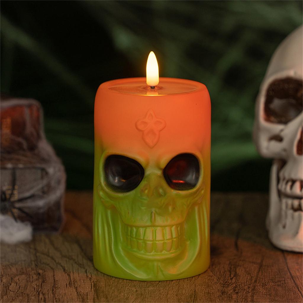 Lampa Gradientowa Horror na Halloween, Lampa Retro Świeca Nawiedzony Dom Dekoracja na Biurko do Domu