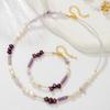 Autumn/Winter Natural Amethyst & Freshwater Pearl Beaded Jewelry Set with Irregular Design - New Chinese Style.