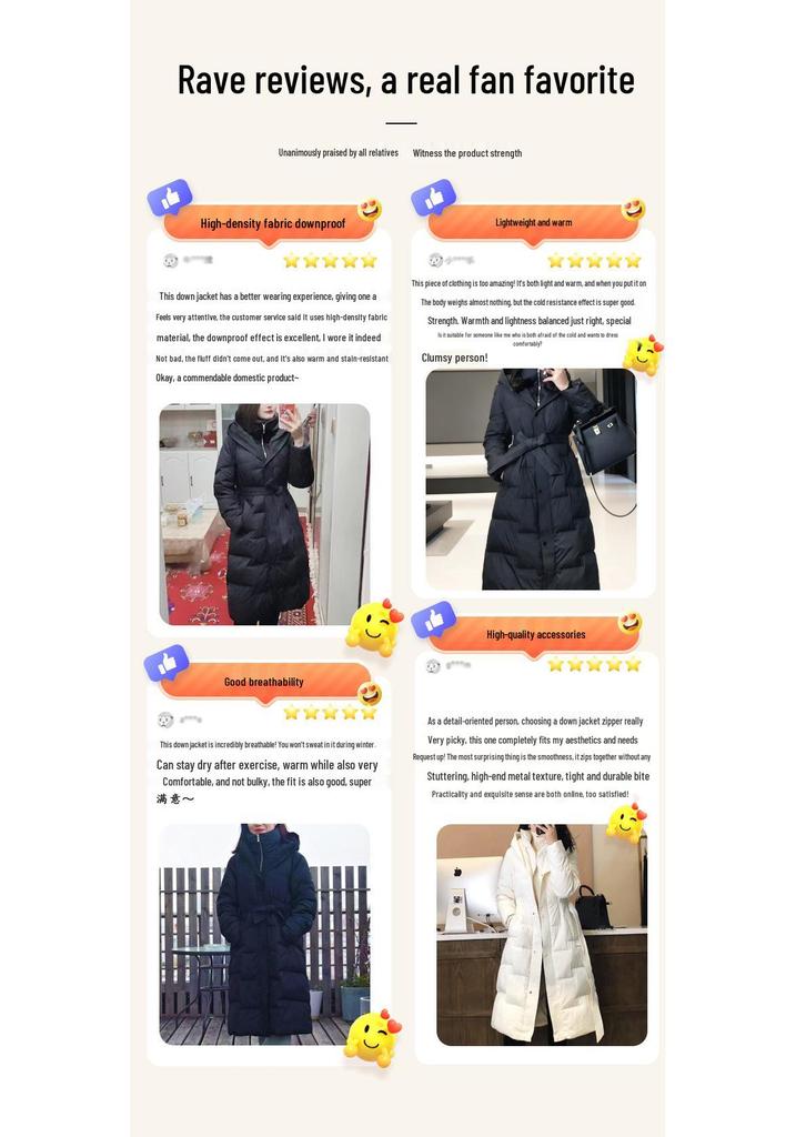 Women's High-Quality Mid-Length Winter Down Jacket
