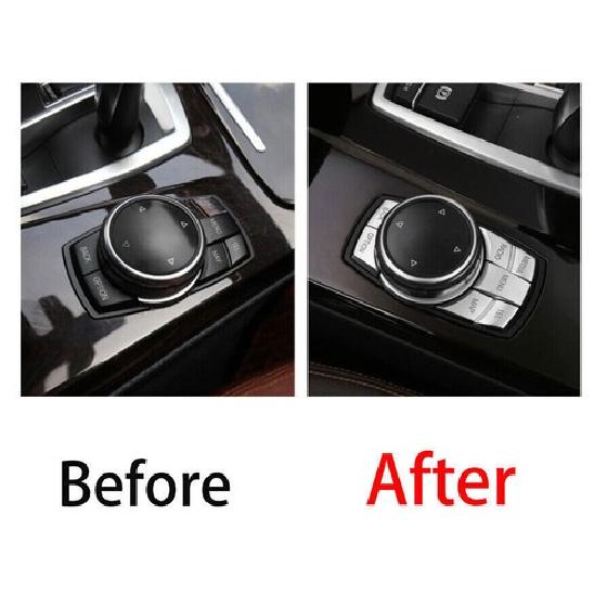 Matte Silver Middle Console Multimedia 11-17 Button Switch Fit For BMW 5 Series