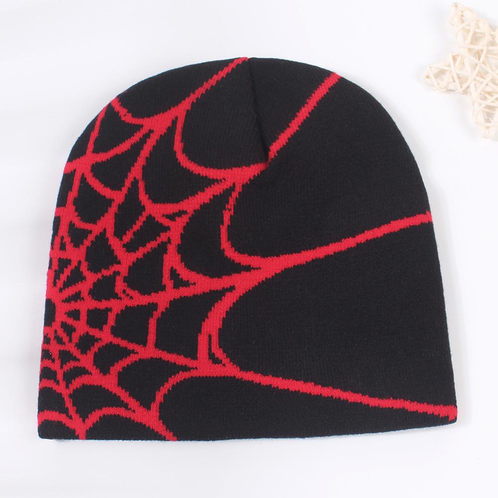Europäischer Stil Elegante Hip Hop Spinnennetz Strickmütze Winterwärmer Ohrenschutz Outdoor Wollmütze