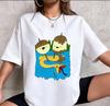 Monster Ice Cream Serpentine Cartoon Printed Tshirt with Cute Style Personalized Creativity Womens Loose Short Sleeved Tshirt