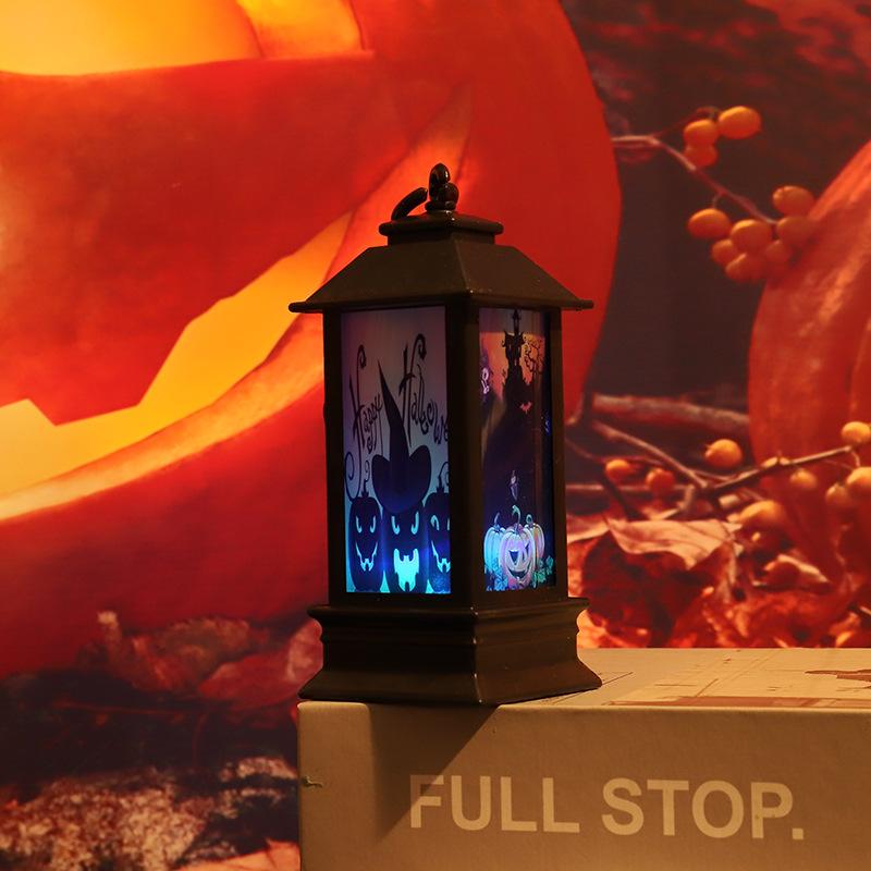 Halloween Wind Light Glowing Oil Lamp Holiday Decoration Atmosphere Props Party Pumpkin Lamp Scene Decor