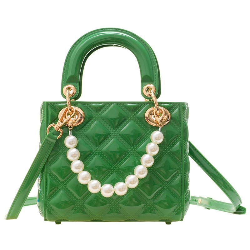 Elegant Pvc Queens Bag Small Crossbody Purse With Diamond Stitch For Daily Use