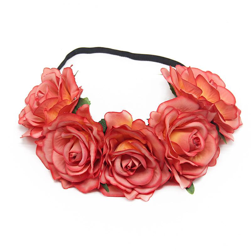 Bridal Holiday Wreath, Simulation Rose Flower Headband, Christmas Mardi Gras Ball Party Head