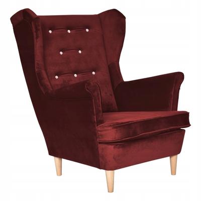Diana Scandinavian Family Furniture Wing Chair Burgundy Dark Red