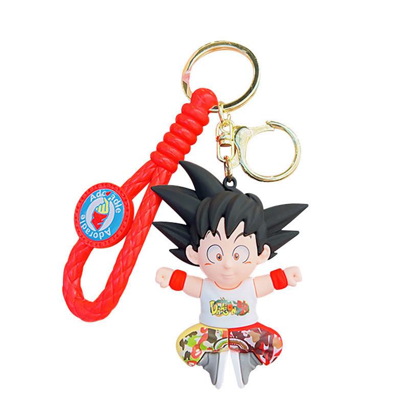 Cute Dragon Ball Anime Keychain Soft Rubber Creative Car Key Chain For Couples