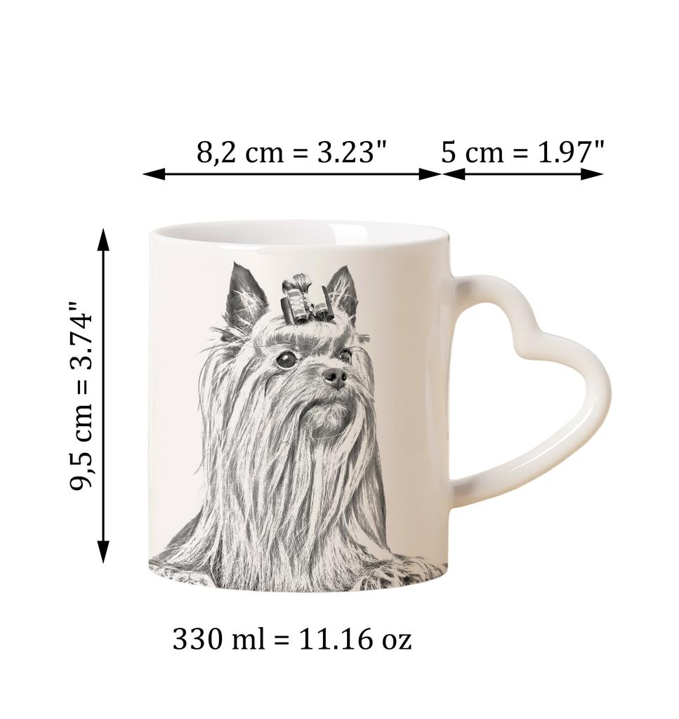 Yorkshire Terrier, Yorkie - cup with a dog, adorable cup with a heart-shaped handle, universal gift from the Art-Dog brand