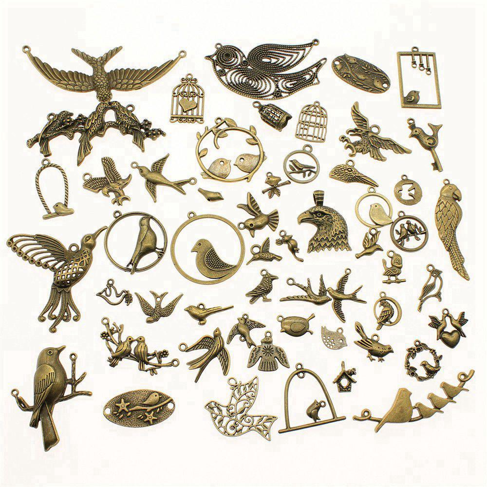 1 Set Mix Plants Charms Animals Pendants For Jewelry Making Findings