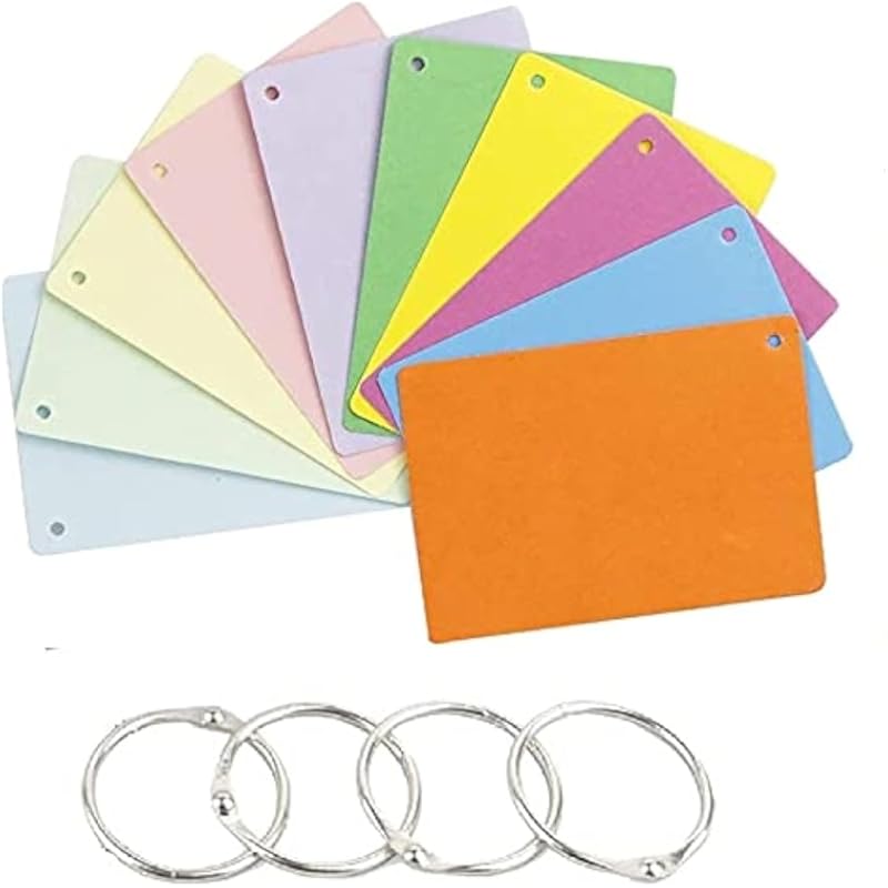 True-Ally Unruled Index Flash Cards - 3X5 Inch, Colored, 150 Cards, 200 Gsm - With Free Binder Rings For Cue Cards, Chea