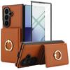 Fashion Solid Color Leather Phone Cover for Samsung Galaxy Z Fold7/Z Fold6/Z Fold5 with 360 ° Rotating Stand