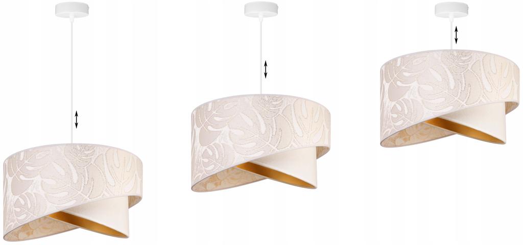 CEILING HANGING LAMP, SLANT LAMPSHADE, LEAVES, 45 Cm