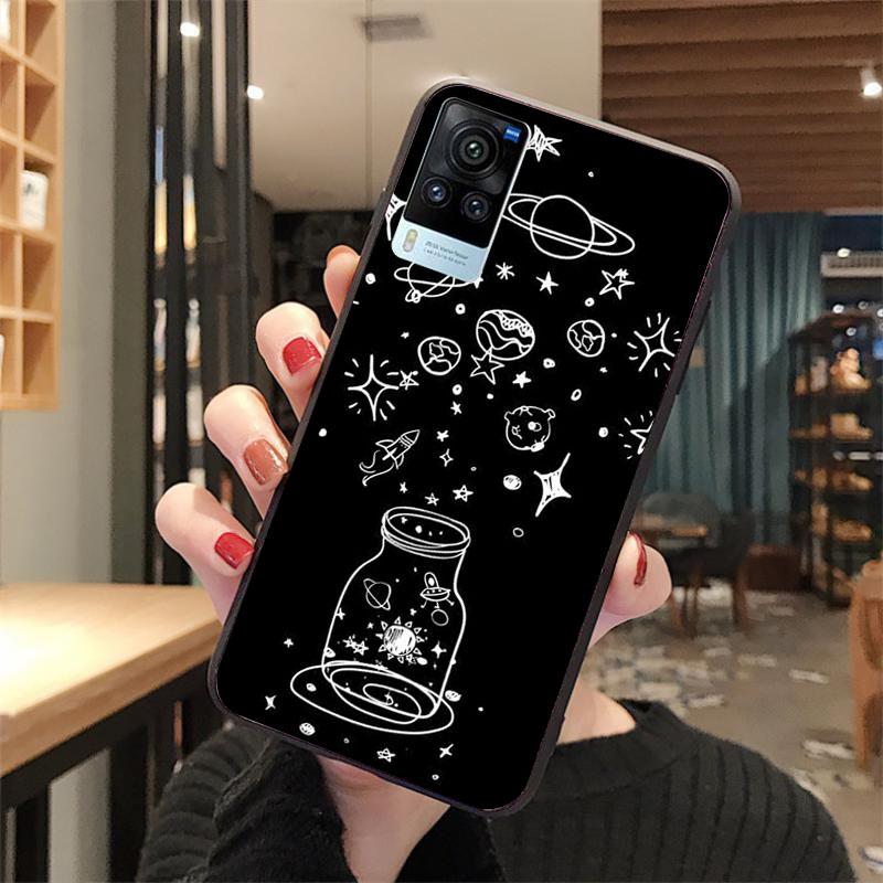 Moon Star Space Astronaut Phone Case for VIVO V21E V21 V23 V23E V2109 Y53S Y33S Y55 Y76 Y31 Y21 Y72 Y01 Y21S Y11S