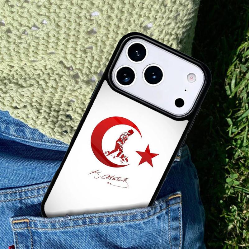 Turkei Turkey Ataturk Flag Soft Phone Case For iPhone 17 AIR 16 Pro Max 15 14 Pro 11 12 13 Shockproof Silicone Cover