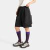 Li Ning CF Comfort Simple Versatile Loose Zipper Solid Color Five-Point Casual Shorts Women Shorts Black AKSV572-4