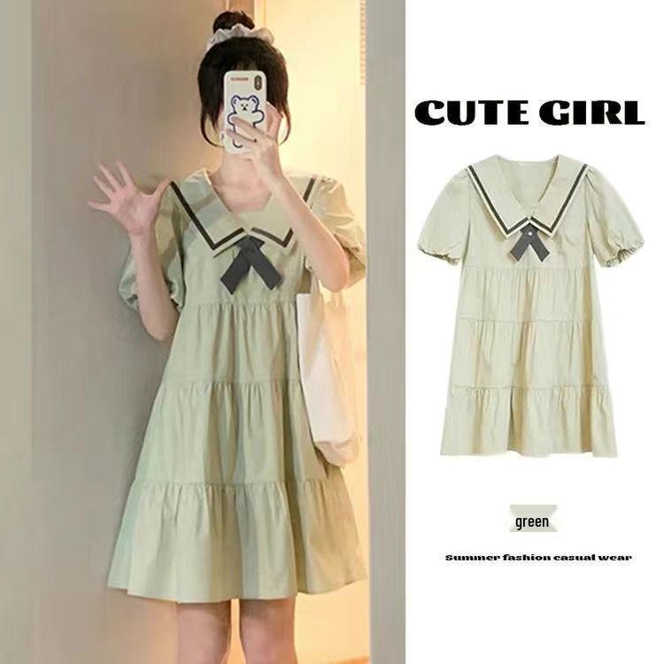 2026 Summer Korean College-Style Princess Doll Collar Dress - Mori-Inspired Design Small