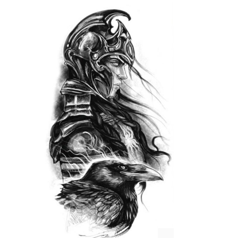 Luminous Waterproof Full Arm Tattoo Sticker - Fresh Style 114x210mm