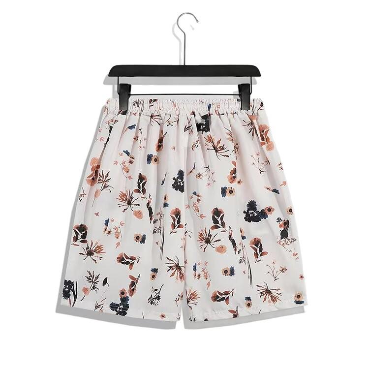 Unisex Hawaii-Blumenprint Locker geschnittenes Kurzarmhemd