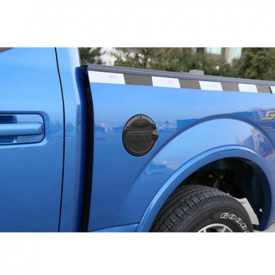 1X Fuel Filler Door Tank Gas Cap Decor Cover for Ford F-150 F150 2015+ Black ABS