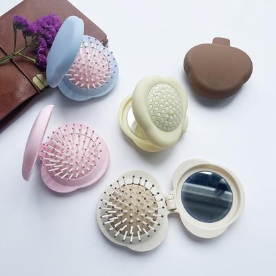 Portable Mini Hair Comb With Mirror Hair Salon Hairdressing Small Size Massage Folding Hair Brush 2-in-1 Air Cushion Comb