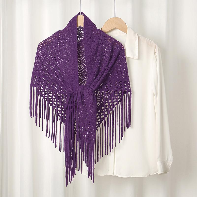 Hot Sale Knitted Cotton Tassels Shawls Scarf Woman Soft High Quality Wraps Ladies Travel Beach Cape Femme Hollow Fashion Scarves