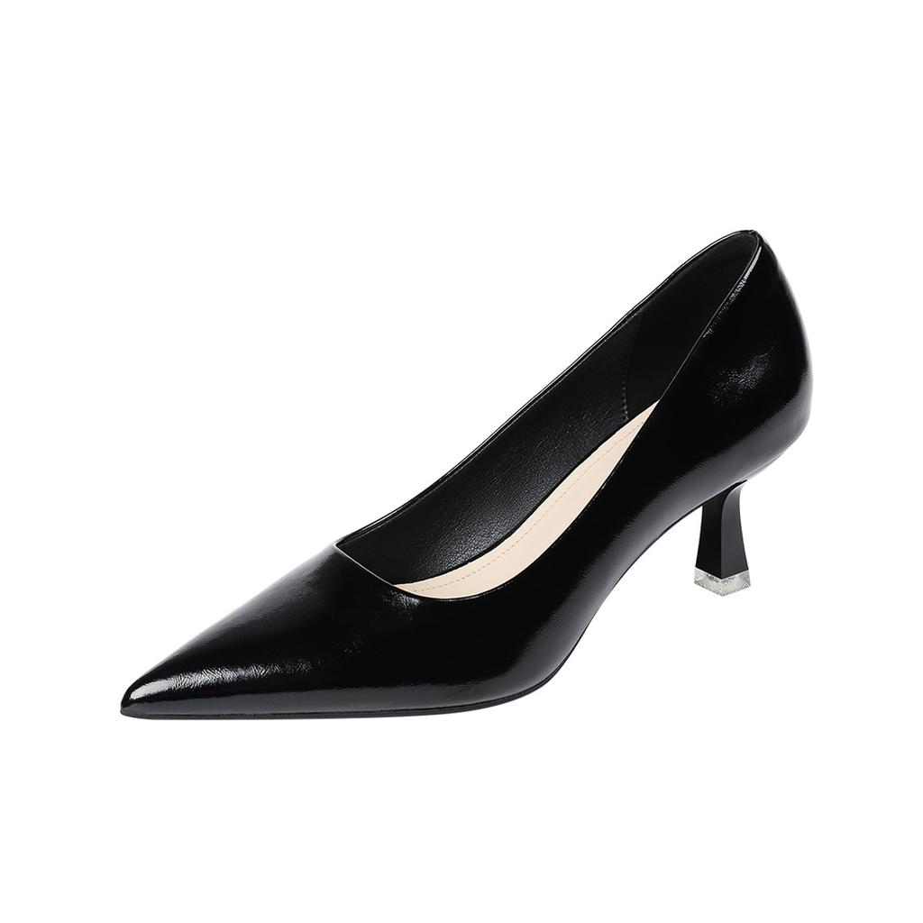 879-3 Temperament Commuter Pointed Single Shoes Spring New Light Mouth High Heel Black Single Shoes Versatile Stiletto Women's Shoes
