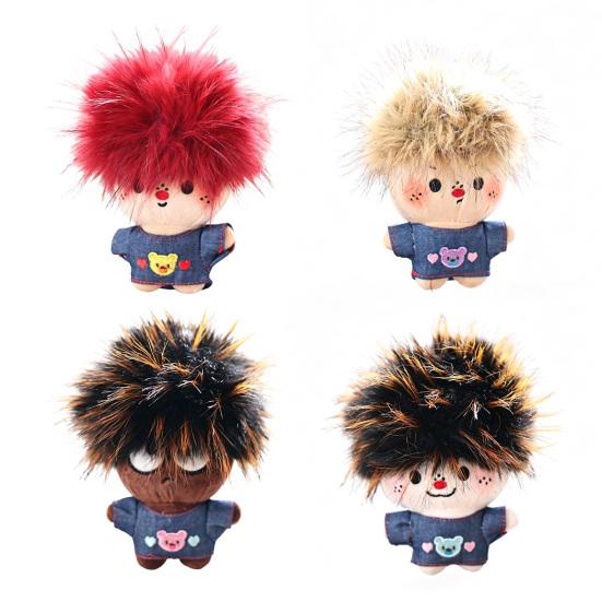 Cute Doll Plush Keychain, Small Stuffed Animal Pendant for Bag Backpack Purse, Soft Cartoon Key Ring Charm, Gift for Girls Women