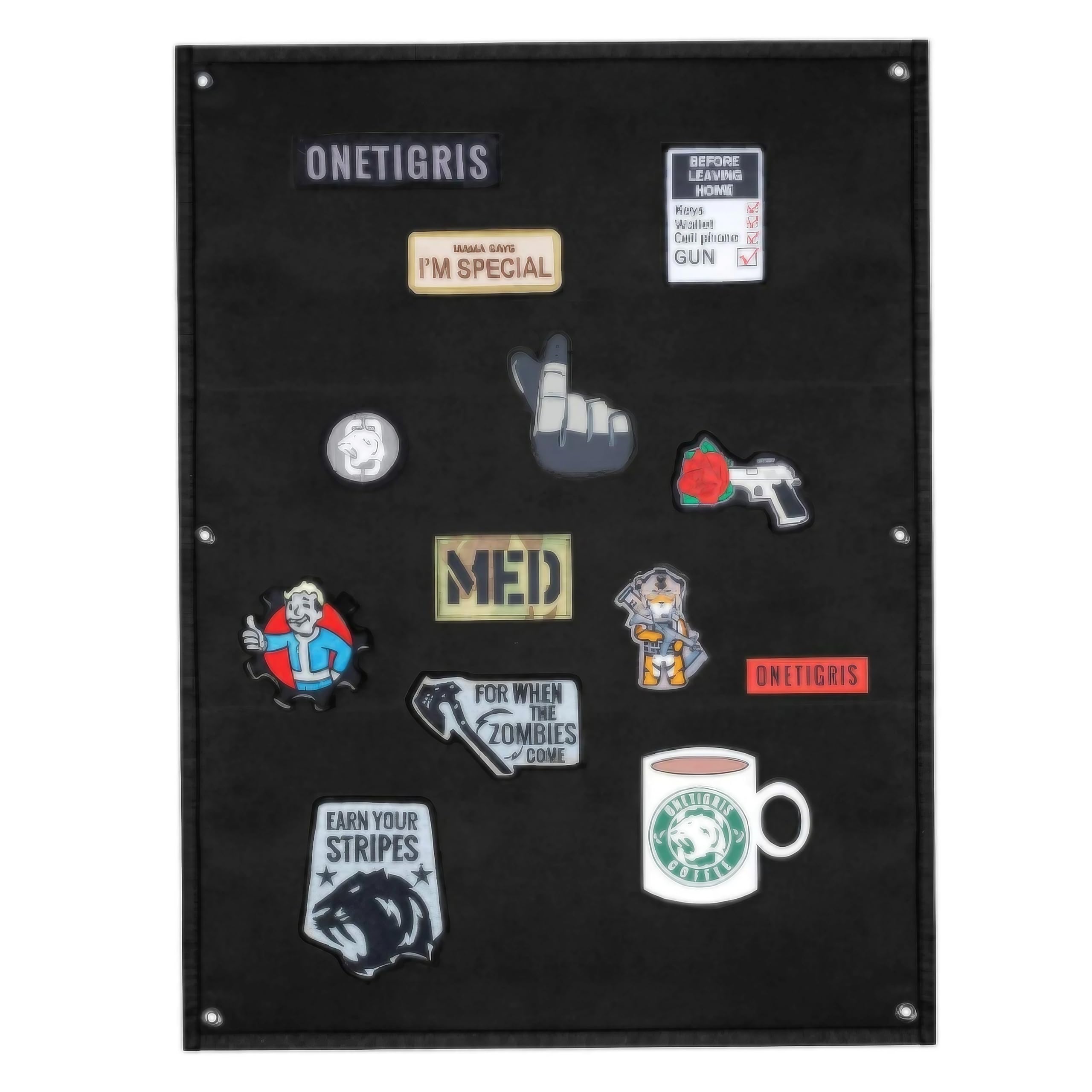 

East Leaf Patch Holder Wall Mount Velcro Display MOLLE System Black