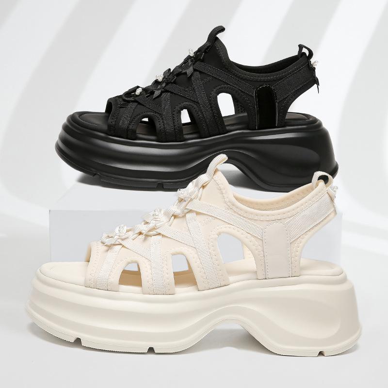 Women's summer sandals 2025 new sports outer wear muffin thick sole work is not tired feet Roman sandals women