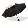 1 Stück Sanrio Hello Kitty & Blumenmuster Automatischer Regenschirm ist Modisch und Gut Aussehend, ein Tragbarer 3-Fach-Regenschirm, Geeignet für Reisen und den Alltag