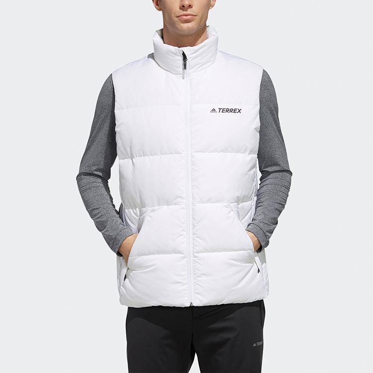 Adidas Xplr Down Vest Solid Color Sports Down Vest Men Vests White FJ9227