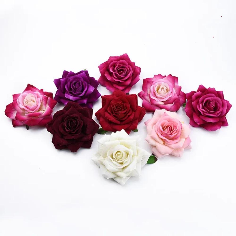 10CM Artificial Roses Flowers DIY Fake Flowers Silk Roses Head  Home Garden Decor
