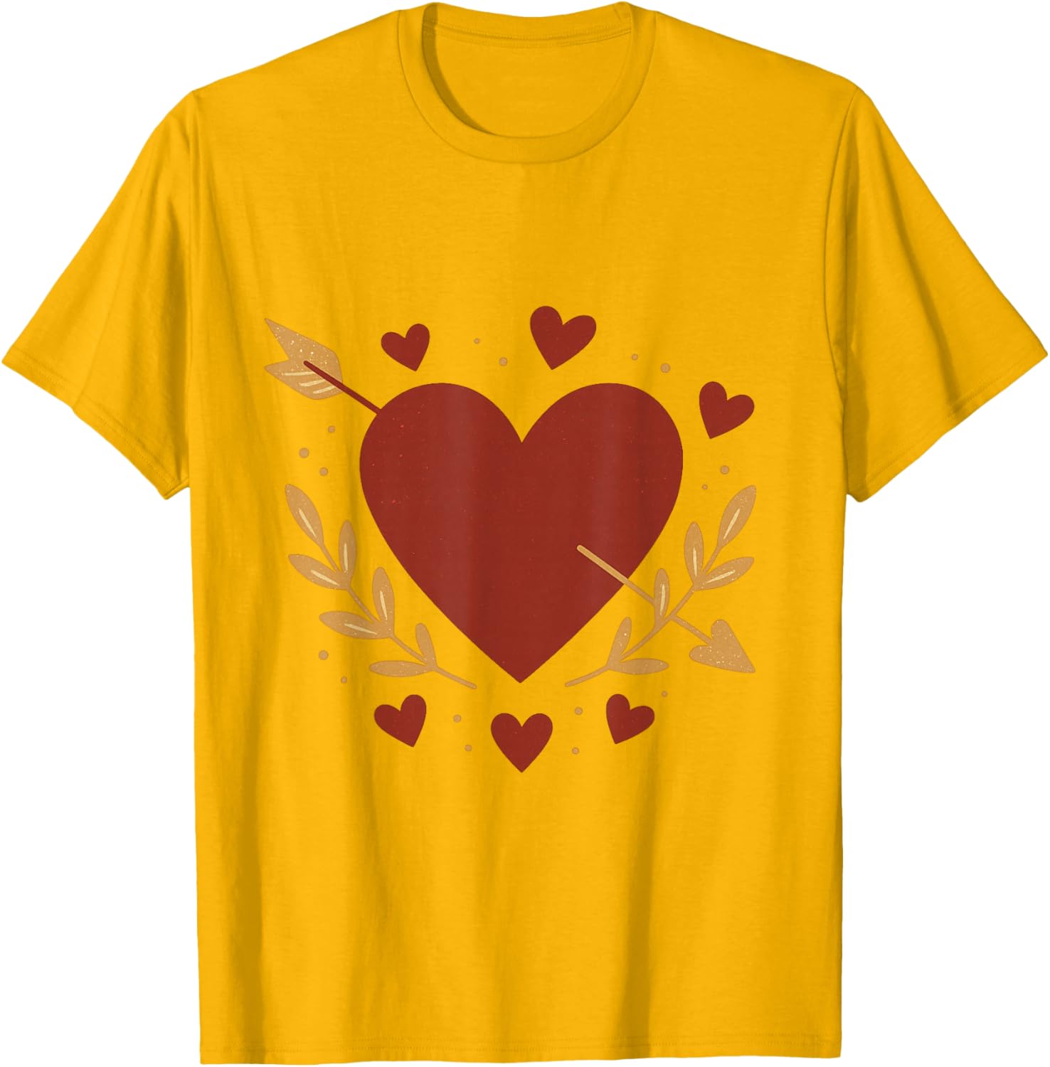 Cupid Arrow Heart Print Casual Men s Cotton Graphic Tee Daily Short Sleeve T-Shirt 4XL