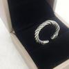 Adjustable Open Ring Men Women Vintage Braided Rope Design Sterling Geometric Finger