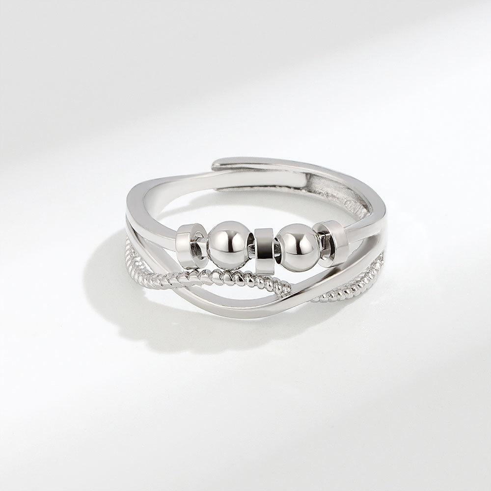 Stylish Fidget Anxiety Relief Ring Set Creative Stress Reducing Spinner Jewelry For Emotional Regulation And Calm