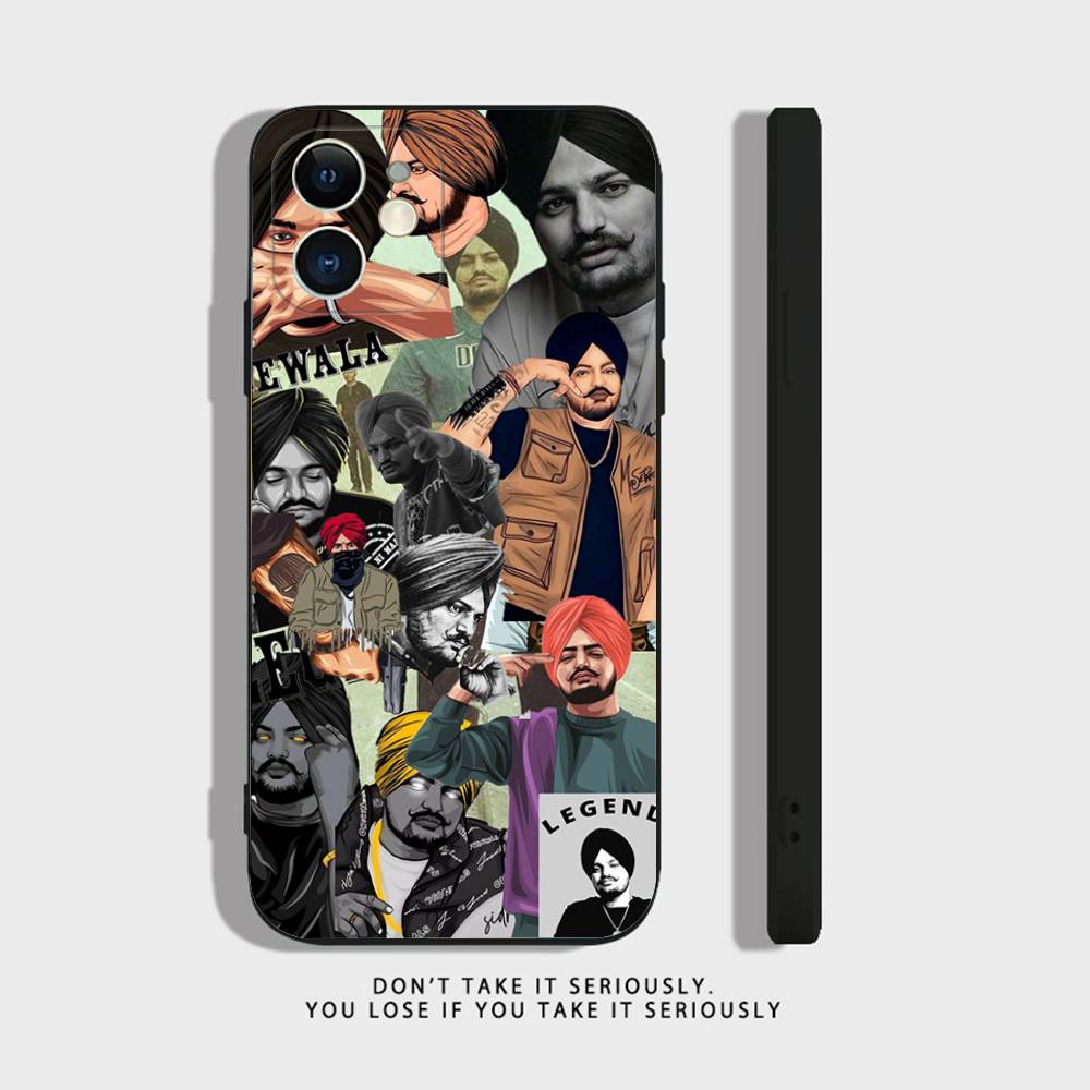 Indischer Rapper Sidhu Moose Wala Handyhülle Für iPhone 17 16,15,14,13,12,11,Pro,XS,Max,XR,Plus,Mini Weiches Silikon Schwarz Stoßfest