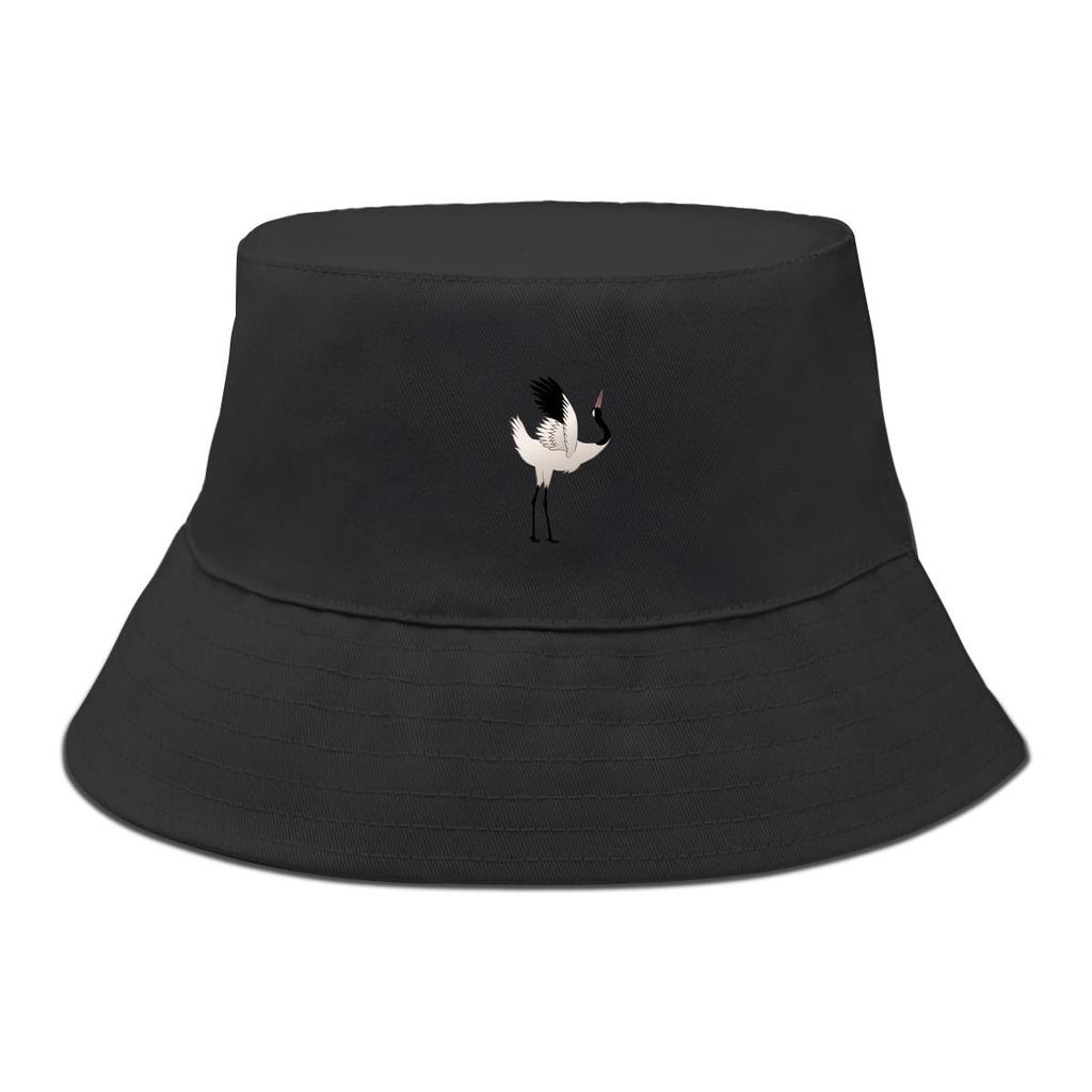 Realistic Crane Print Bucket Hat , Animal Sun Cap Spring Fashion Fit Basin Hat