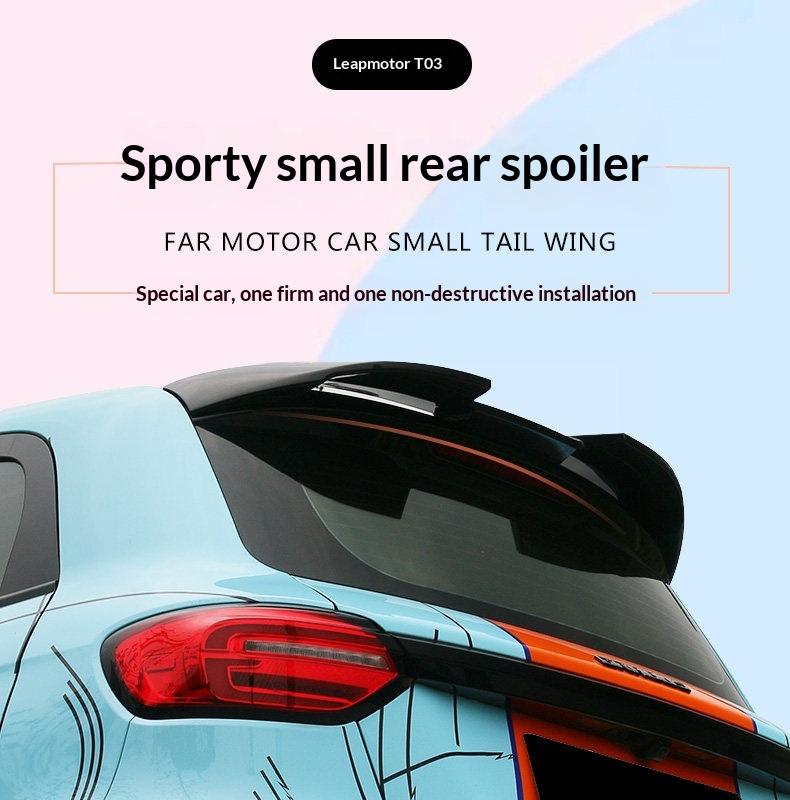 Fit For Leapmotor T03 Car Specialized No Drilling Spoiler Roof Spoiler Cute Decorative Sticker Exterior Modification